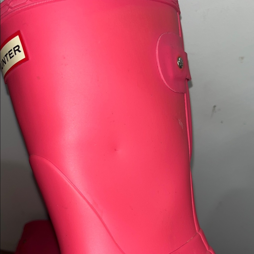 Hunter Original Mid Calf Rain Boot Bright Pink Wellington Waterproof Adjustable - Picture 9 of 13
